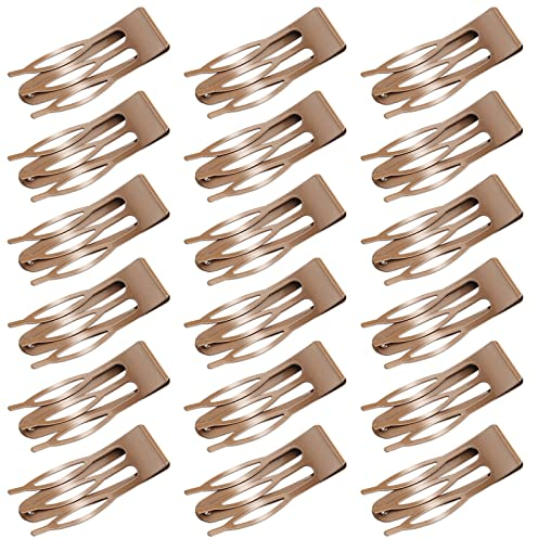 Mbsomnus 18 Pièces Pinces à Cheveux à Double Griffe Pinces à Cheveux à Pression en Métal Hair Barrettes Women Hair Clips for Hair Making Girls Hair Styling Salon Hair Accessories (Marron)