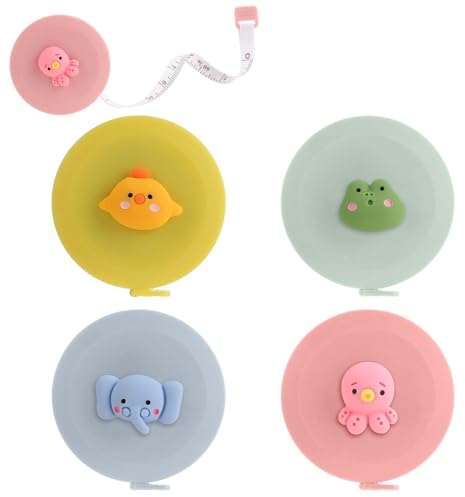 4 Stück Maßbänder zum Nähen, Maßband 1.5m, Maßband Körper Measuring Tape Praktisches Schneidermaßband für die Schule oder Kindergarten Tape Measure Maßband Nähen zum Messen Von Länge, Brust,Taille Usw