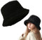 BNGXR Damen Winter Fischerhut Warme Wintermütze Kunstpelz Eimerhut Bucket Warm Hut, Winter Plüschmütze Dick und Weich Breite Krempe Fellmütze Kunstpelz Flauschige Fischerhut 58cm