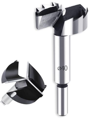 40 mm Forstner Professional Forstner, Multi-tooth Wood Drill Bit Made of Steel with High Carbon Content, Tungsten Steel Forstner Drill Bit for Wood, Accessories Drill for Woodworking