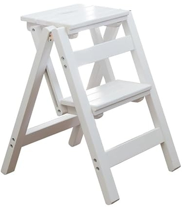 Escabeau pliable en bois multifonctionnel à 2 couches pour adultes, portable, maison, cuisine, escalier, chaise épaisse, bibliothèque intérieure, tabouret échelonné