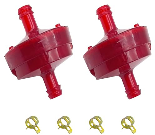 Strongthium gräsklippare 6,3 m ID Inline bränslefilter ersättning för Briggs Stratton 298090 298090S 394358 394358s 56679 56679MA 7014359YP x2 med bränsleklämmor x 4 (uppgraderad)