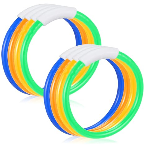 Generico 8 Pezzi Anello da Immersione per Giochi Acquatici Accessori per Allenamento Piscina per Misti Colore Casuale