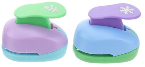 FUNOMOCYA 2 pièces Perforatrice DIY à Motifs Variés pour Scrapbooking et Loisirs Créatifs Puncher Portable pour Papier Perforatrice Artisanale pour Albums Cartes et Décoration Lot de Styles
