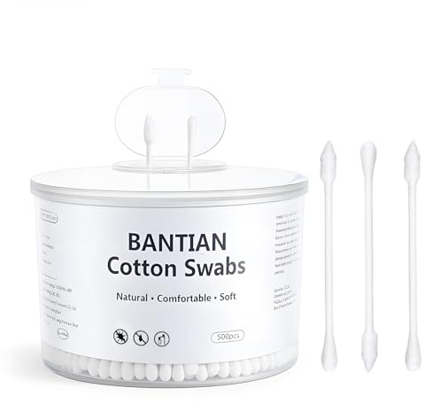 500 Piezas Bastoncillos de Algodón, Bastoncillos Oidos - 100% sin plástico, biodegradable, con dos extremos diferentes