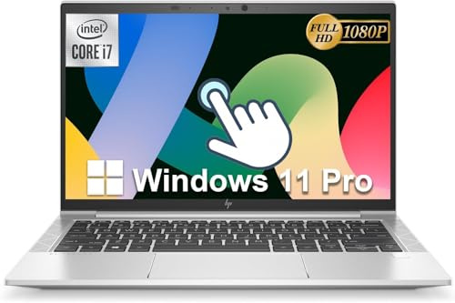 HP Elitebook 830 G8 Ordenador portátil con Pantalla táctil de 13,3 FHD (1920 x 1080), Intel Core i7-1185G7, 16 GB de RAM, 256 GB SSD, Teclado QWERTY de EE. UU., Windows 11 Pro(reacondicionado)