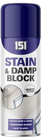 VARNOX, Damp & Stain Block Spray Paint White 400ml – Waterproof Barrier Primer for Walls & Ceilings, Blocks Damp Patches, Water Stains & Mould Marks, Easy Apply Aerosol Sealer (1PCS)