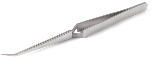 blueINOX Technische Lötpinzette – Kreuzpinzette mit abgewinkelter Spitze & Kreuzmechanik (Edelstahl, hitzebeständig)