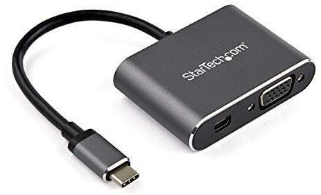 StarTech.com USB C Multiport Video Adapter - USB-C to 4K 60Hz Mini DisplayPort 1.2 or 1080p VGA Monitor Adapter - USB Type-C 2-in-1 MDP HBR2 HDR/VGA Display Converter - TB3 Compatible (CDP2MDPVGA)