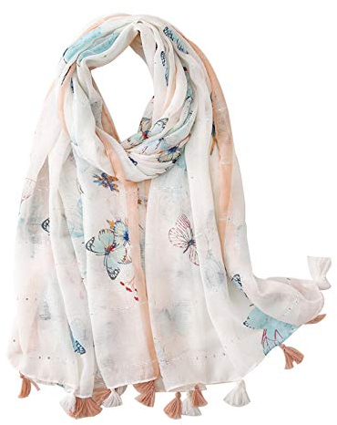 Clest F&H Butterfly Pailletten Print Schal Schal-weicher langer Schal für Frauen