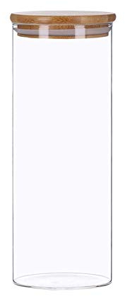 TALK-POINT Bocaux de conservation en verre avec couvercle en bambou | 350 ml – 2200 ml | hermétiques, passent au lave-vaisselle, anti-mites (1800 ml)