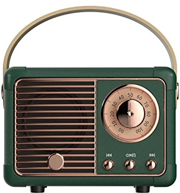 Dosmix Retro Bluetooth Speaker, Vintage Decor, Mini Wireless Bluetooth Speaker, Cute Old Fashion Style for Kitchen Desk Bedroom Office Party Outdoor Accessories for iPhone Android (Green)