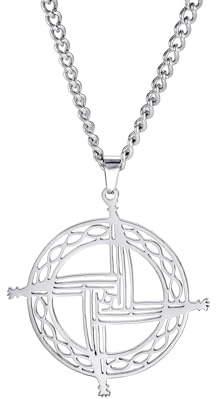 VASSAGO Saint Bridget korshalsband, irländskt keltiskt korshänge, halsband, kristet skydd, hänge, religiös amulett, smycken, present till kvinnor och män, Rostfritt stål