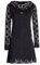 Vishes - Alternative Bekleidung - Damen Lang-arm Kleid Schal-Kleid Winterkleider Baumwollkleid schwarz 38
