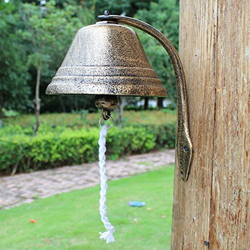 Gusseisen Wandglocken, Gusseisen Türglocken, Vintage Türglocken, Glocken, Haustürglocke, dekorative Türklingel, Garten, Außenwand, dekoratives Kunsthandwerk, groß (Farbe: klein) ( Color : Large )
