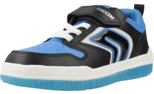 Geox J BUZZERLIGHT Boy B - Scarpe da Ginnastica Bambino, Black/Lt Blue,