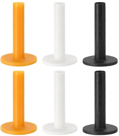 PATIKIL Soporte de Goma para tee de Golf 6 Piezas 3.5 tee de Práctica de Golf para Entrenamiento en el Campo de Golf y en Interiores Soporte Estable Negro/Blanco/Amarillo