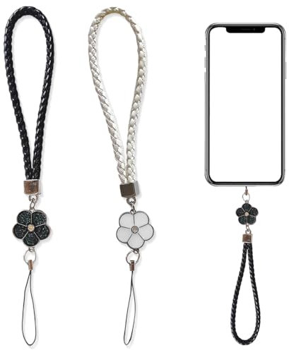 XYTAHDM 2 Piezas Correa para Teléfono Móvil, Cristal Antipérdida Cordón, correa de teléfono móvil, correa de muñeca, cordón colgante,Colgante para Teléfono, accesorios de cadena de teléfono