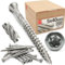 Lun Fix vis terrasse inox 5.0x40mm torx | 200 pcs | vis à bois partielle | vis inox A2 fraise dur sans tête | vis autoforeuse inox | sans tête | visserie extérieure bois