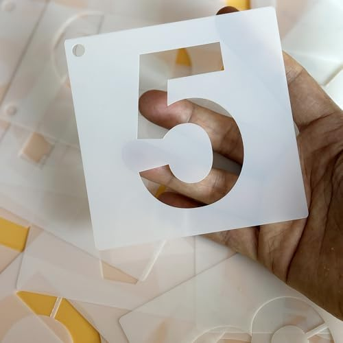 Letter and Number Stencils, 36 Pieces, 7.6 cm, Reusable Alphabet Templates for Painting and DIY Crafts