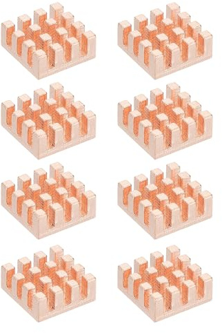PATIKIL Copper Heatsink 12x12x5mm, 8 Pcs Heat Sink Cooler Radiator for Raspberry Pi Chip CPU Power Transistor FET IC Power Amplifier