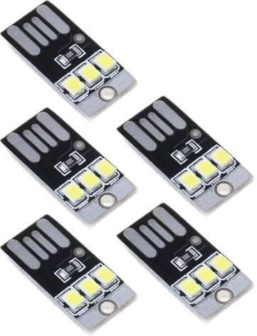 Yjcnelcr 5 st fickkort USB-kraft LED-nyckelringar nattlampa 0,2 W USB LED-lampa boklampa för bärbar dator PC