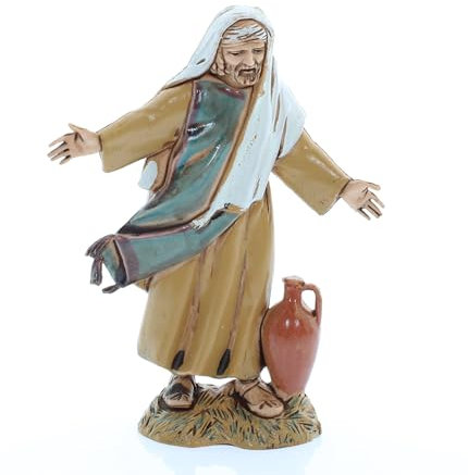 Moranduzzo Uomo con Brocca H 9,1 cm per Presepe Cm 10 – STANDARD 10 – Indistruttibile, Stile Arabo, Rifinita a Mano, Ufficiale, Made in Italy, Scultore M. Landi