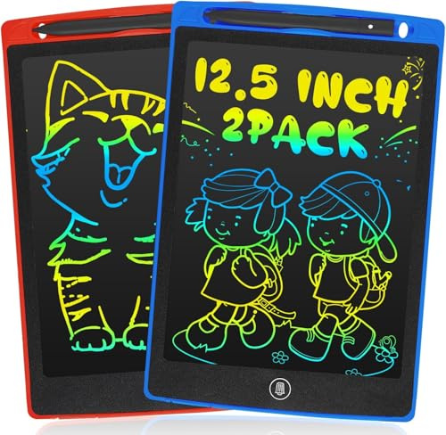 16 Inch Drawing Tablet, Two Pens/One Pen,LCD Writing Tablet,Portable Drawing Board,Wipeable and Reusable Magic Board,3-8 Birthday Gift for Girls and Boys (2pack)