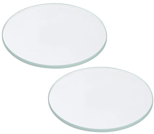 PATIKIL 1,65x0,08 Diámetro Linterna Cristal Lente, 2Uds Pulido Borde Cristal Lente para LED Luz Fuente Lente Manual Linterna Reemplazo, Transparente