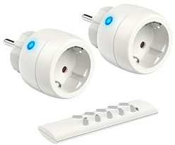 UCOMEN Presa Con Telecomando, 2 Prese Radio 10 A/2300 W, Per Elettrodomestici, Bianco