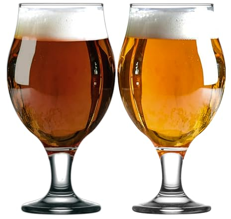 NORDIC SCHILLER Luxus Biergläser 6er Set 0,5L (Max 570ml) 100% BLEI FREI Pint Bierglas, Craft Beer Glasses, Bierkelche, Stielbierglas, IPA Bierverkostungsglas, Bierkelchglas, Belgischen Bier Gläser