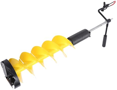 Kadimendium Eisschneckenbohrer, 20,3 cm, Lochbohren, 71,1 cm Länge, Schwimmfähiger Elektrischer Eisbohrer, Schneckenbohrer für Eisangeln, mit 69,9 cm Verlängerungsstange