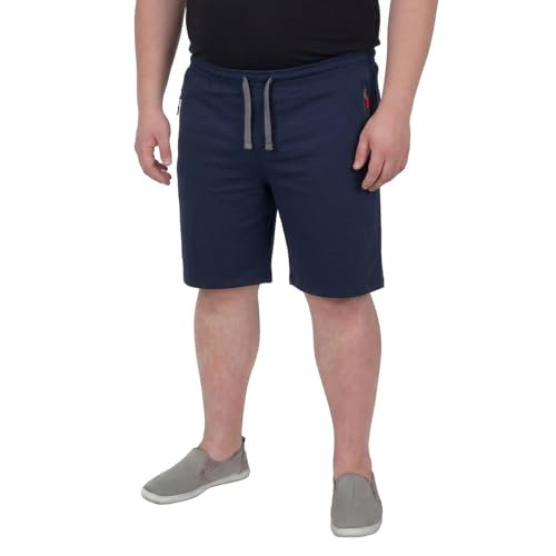 ADAMO Short de jogging grandes tailles pour homme 2XL-14XL, bleu marine, 5XL grande taille