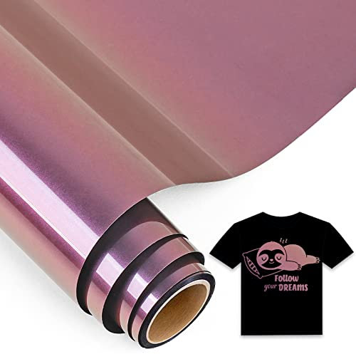IModeur Chameleon Iron on Vinyl — 30.5 x 153 cm Gold to Violet Heat Transfer Vinyl for Fabric, PET Backing Easy to Weed HTV for T-Shirts, Clothes, Hats, Bags and Other Textiles