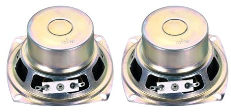 sourcing map 4 Pcs 10W 8 Ohm Small Speakers Metal Shell Square Internal Micro Anti-Magnet Speaker for Mini Speakers DVD EVD Multimedia Mobile Portable Advertising Machine