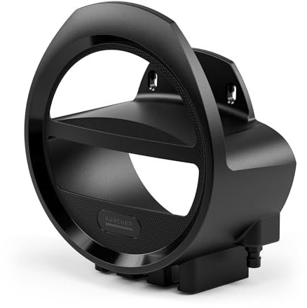 Kärcher Hose Holder Plus; Slots for Syringes and Watering Rods, Storage Compartment for Watering or Garden Accessories, Suitable for All Standard Garden Hoses, Black