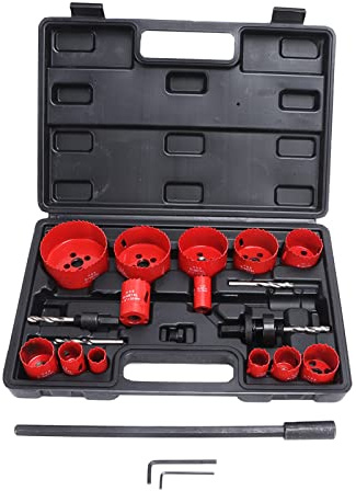 Kit de sierra perforadora HSS, cortador de agujeros de velocidad de corte rápido con varilla de extensión para todas las marcas, Universal