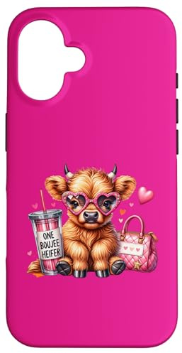 One Boujee Heifer Highland Cow Case for iPhone 16