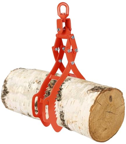 FAHKNS Pinzas de elevación de Troncos de 28 Pulgadas, Pinzas de 4 Garras, Gancho de Madera Resistente, agarrador de Troncos de Acero sólido, Agarre Giratorio para Tractores, timberjacks, Camiones
