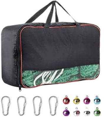 Red de escalada – Red de escalada para parque infantil | Red de seguridad de doble capa | Red de cuerda de escalada portátil de 3 x 10 pies | Equipo de ejercicio al aire libre resistente | Ideal para