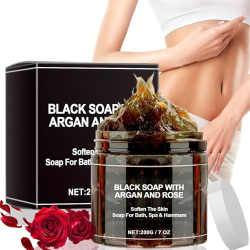 200G Black Beldi Soap,Moroccan Black Soap Hammam,Bl/ack S/oa/p for Whole Body,Blac/k Afr/ican So/ap,Natur/al Soa/p Bar for Deep Cleaning,Moisturising Soa/p for All Skin Type