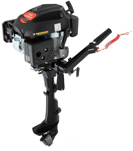 Moteur hors-bord 4 temps 6 CV Cylindrée 140 cc Moteur hélice arbre Carburant pour bateau, conduite, loisirs, pêche