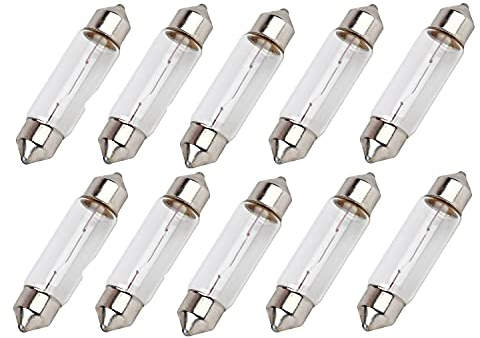 10x Jurmann C5W 36 mm 12V Long Life Halogen Birne für Innenbeleuchtung - Kofferraumbeleuchtung, Türbeleuchtung, Kennzeichenbeleuchtung, Leselicht - E-geprüft