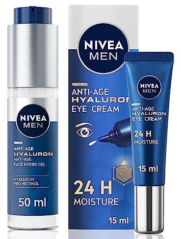 NIVEA MEN Hyaluron Gel Facial Hidratante Antiedad + NIVEA MEN Contorno de Ojos Antiedad