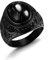 Dochais Tolles Geschenk für Männer,Schmuck Herren-Ring aus Edelstahl,Ring Schwarz Herren Edelstein Ring Runden Siegelringe (Schwarz, 70)