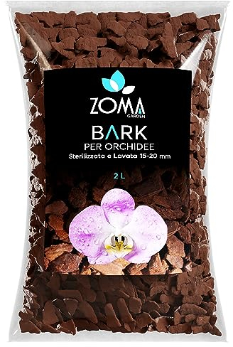 ZOMAGARDEN - Premium Orchideen-Bark - Natürliche Rinde für Orchideen - Gewaschen, Sterilisiert, 100% Ökologisch - 2L (15/20MM)