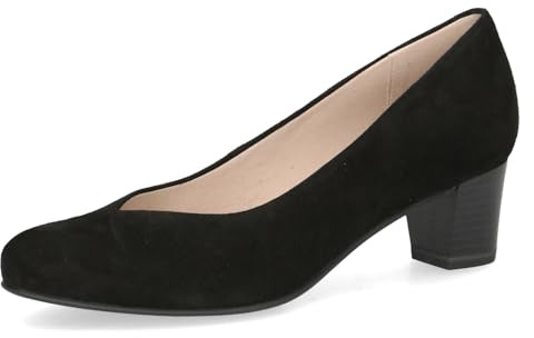 CAPRICE Escarpins Femme en Cuir à Talon Bloc, Noir (Black Nappa), 37 EU