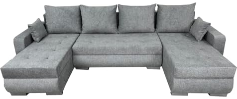 Ecksofa Etna bis U-Form in Grau