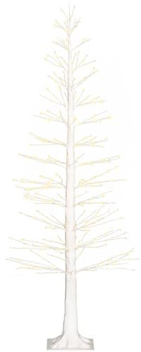 HOMCOM 180 cm árbol Artificial de Luces con 810 Leds, árbol de Navidad LED, decoración navideña para Navidad, cumpleaños, Boda, Interior y Exterior Blanco