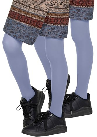 looksy 2-pack flickor strumpbyxor ogenomskinliga 40 DEN mjuka mikrofiber barn strumpbyxor med fötter fritid dansskola balett set med 2 par 98–156 cm [Made in Italy], jeans, 110-116